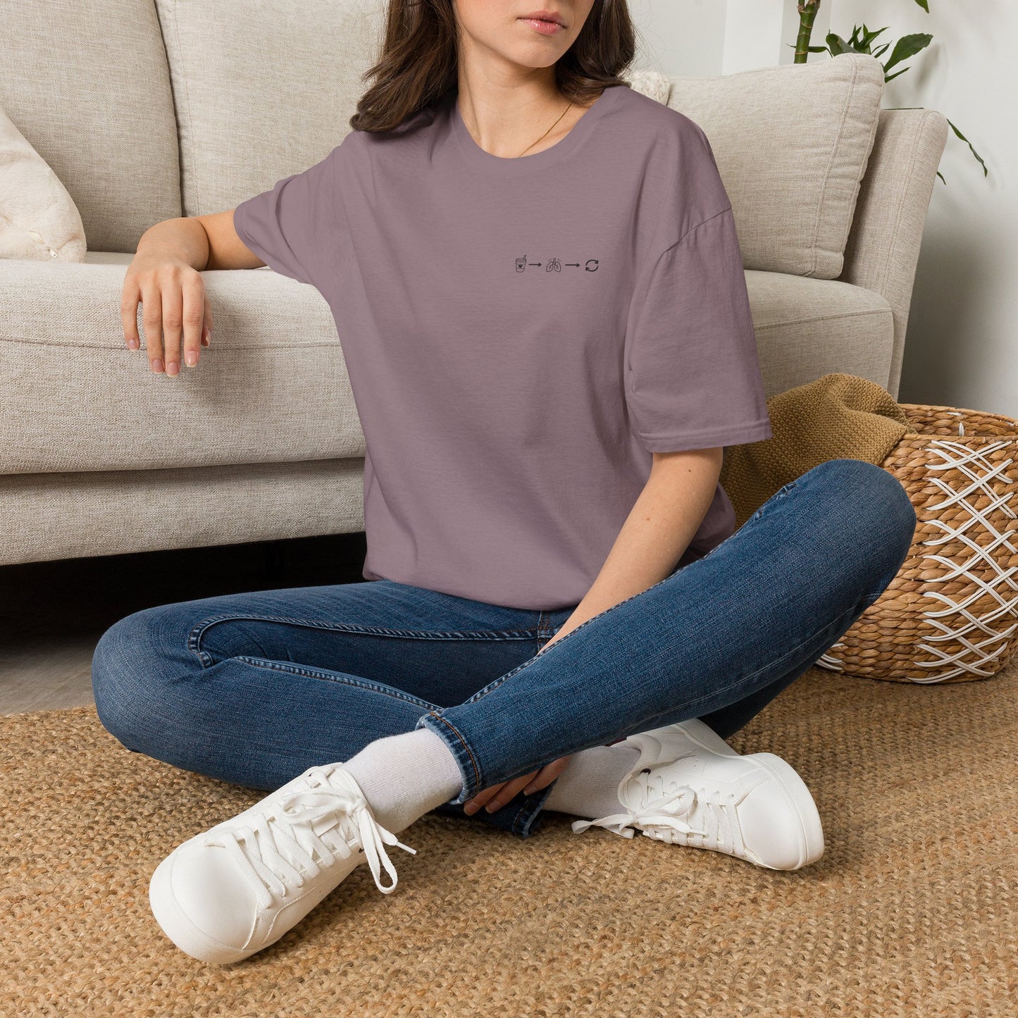 Sip, Breathe, Repeat T-Shirt — Minimal Chest Line Art Tee for Neurodivergent Calm