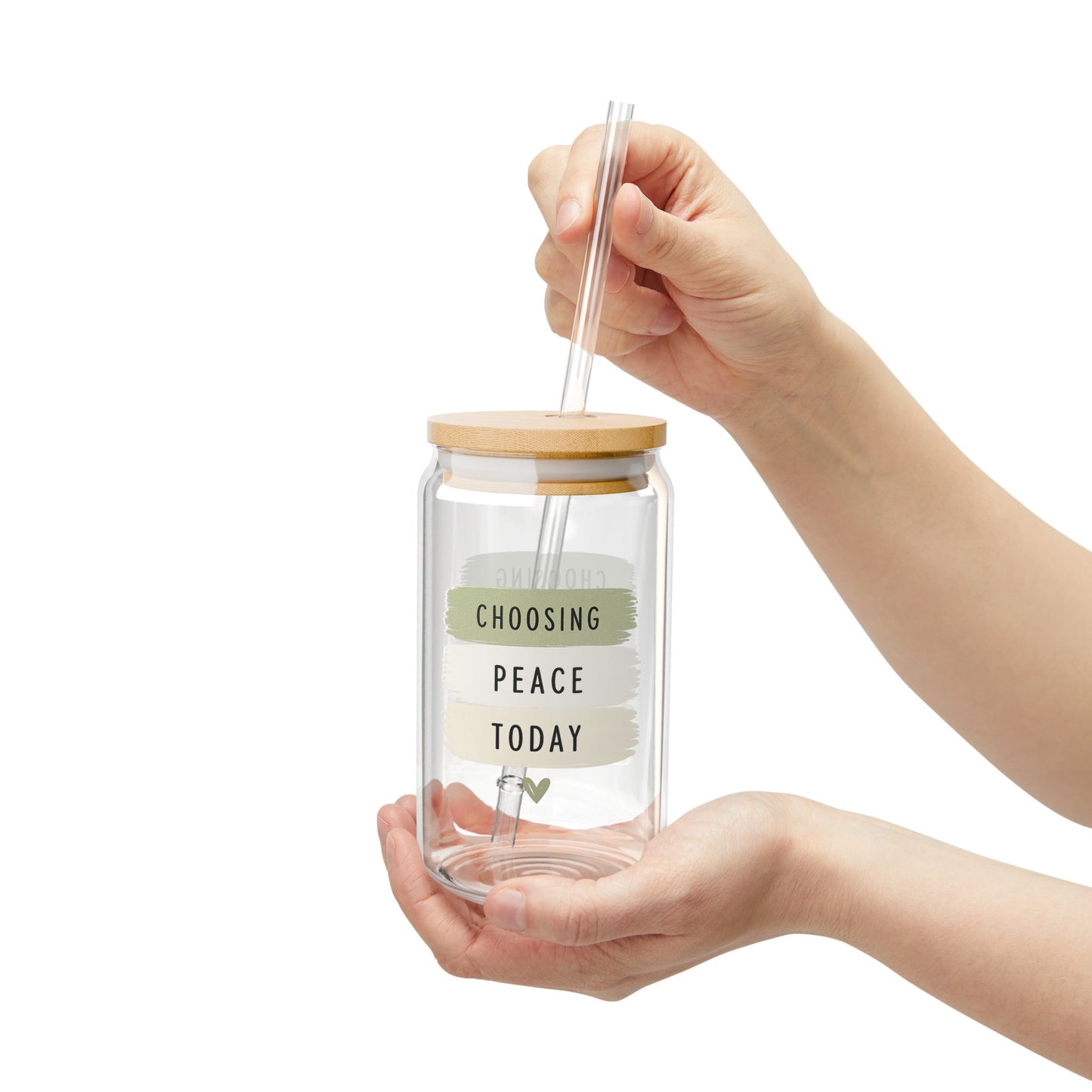 Choosing Peace Today Sipper Glass – 16oz Inspirational Straw Tumbler