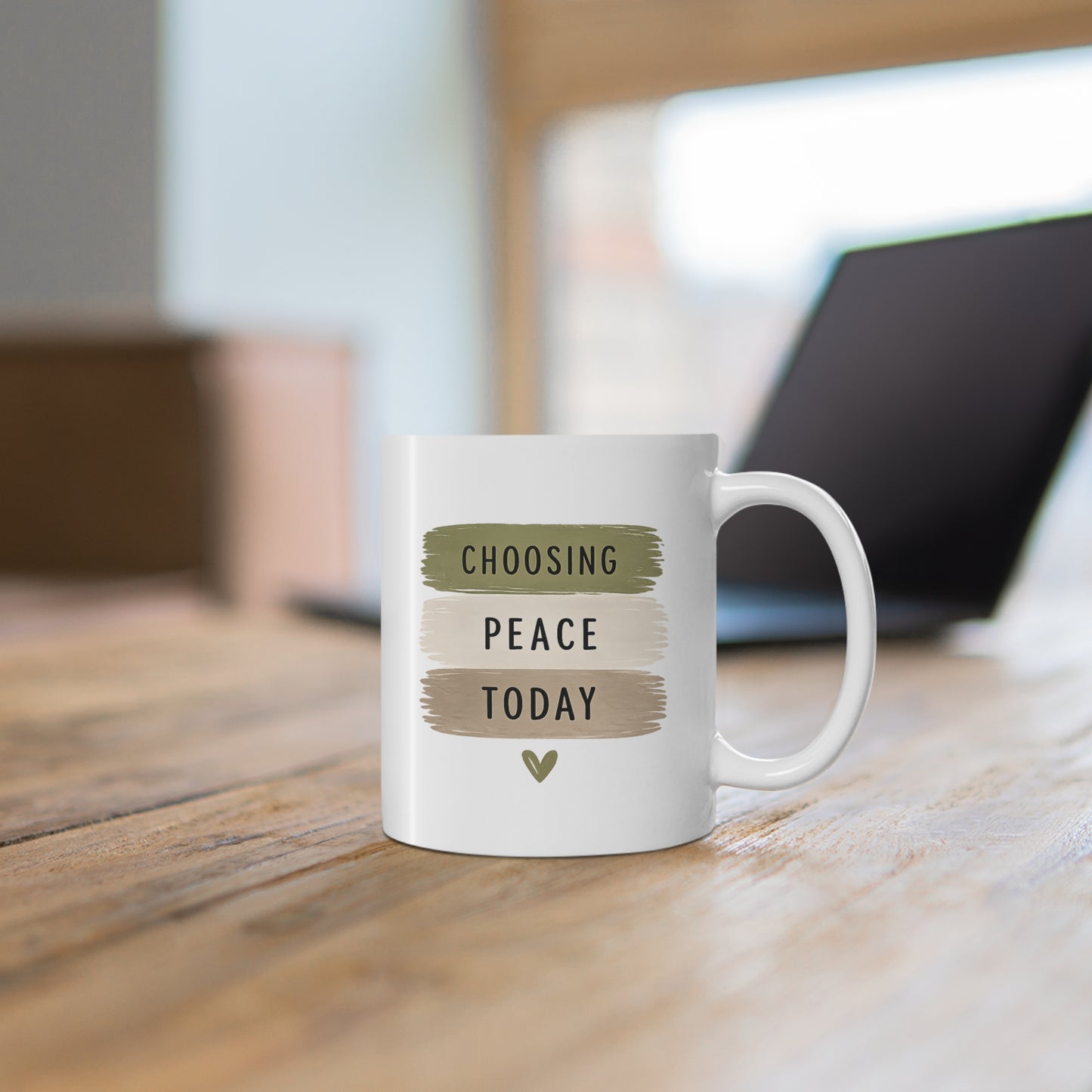 Choosing Peace Today Mug — Inspirational Coffee Cup for Mindfulness & Calm