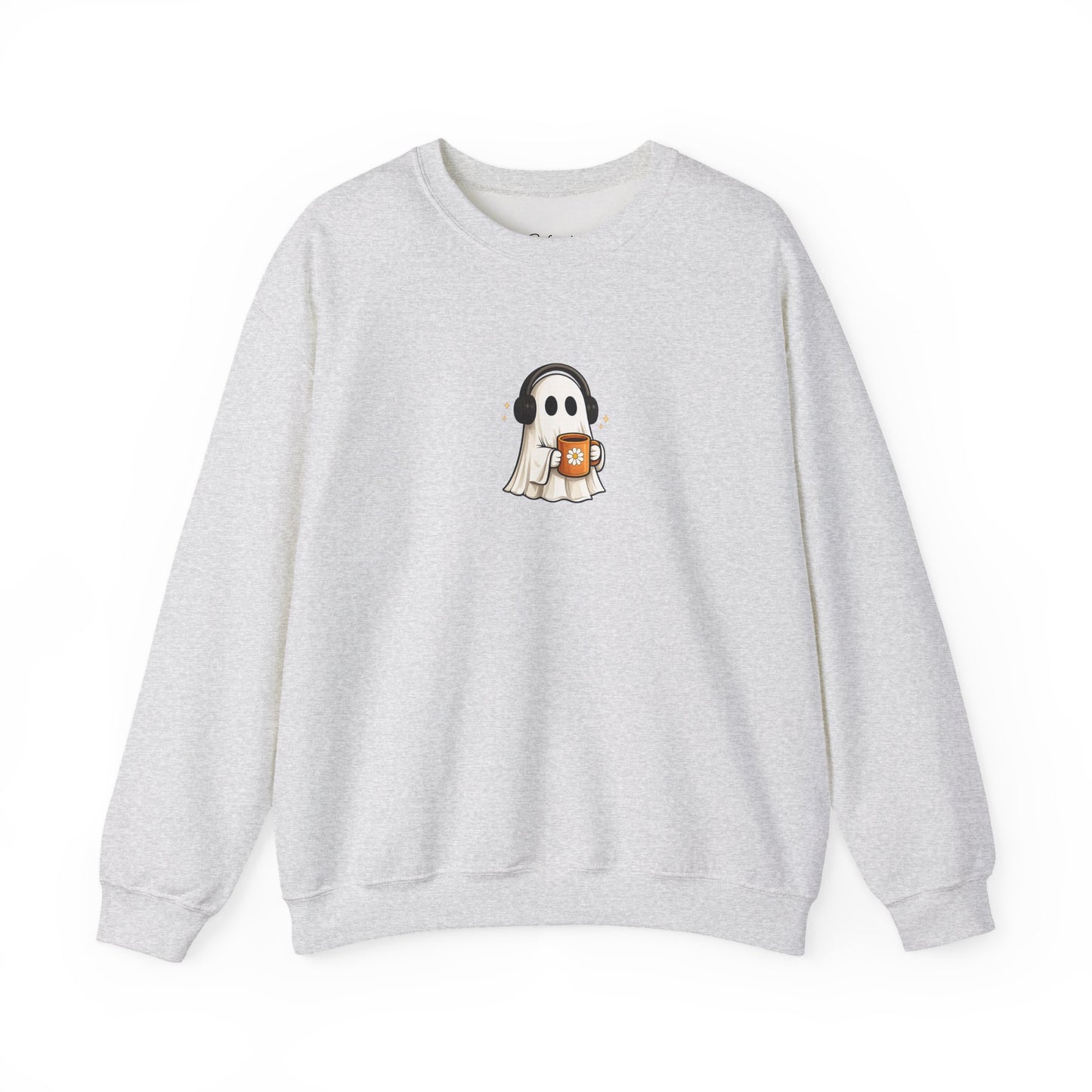 Cute Ghost Holding Pumpkin Crewneck Sweatshirt