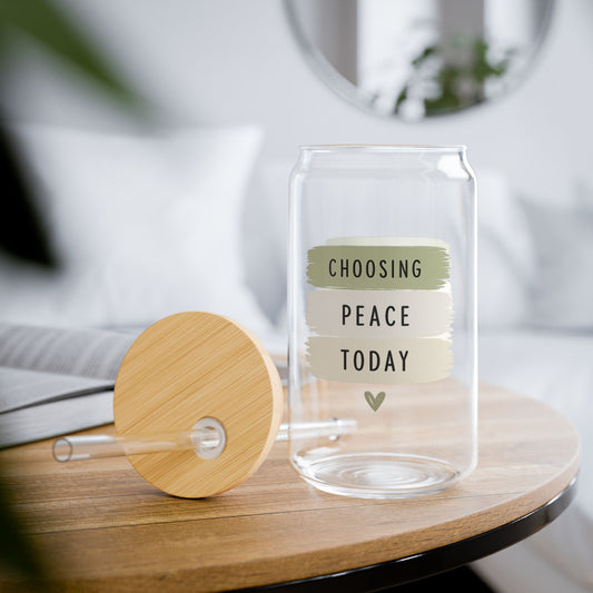 Choosing Peace Today Sipper Glass – 16oz Inspirational Straw Tumbler