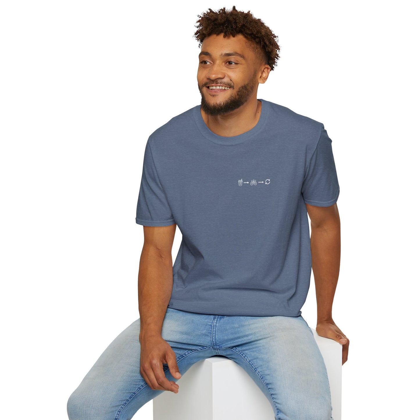 Sip, Breathe, Repeat T-Shirt — Minimal Chest Line Art Tee for Neurodivergent Calm