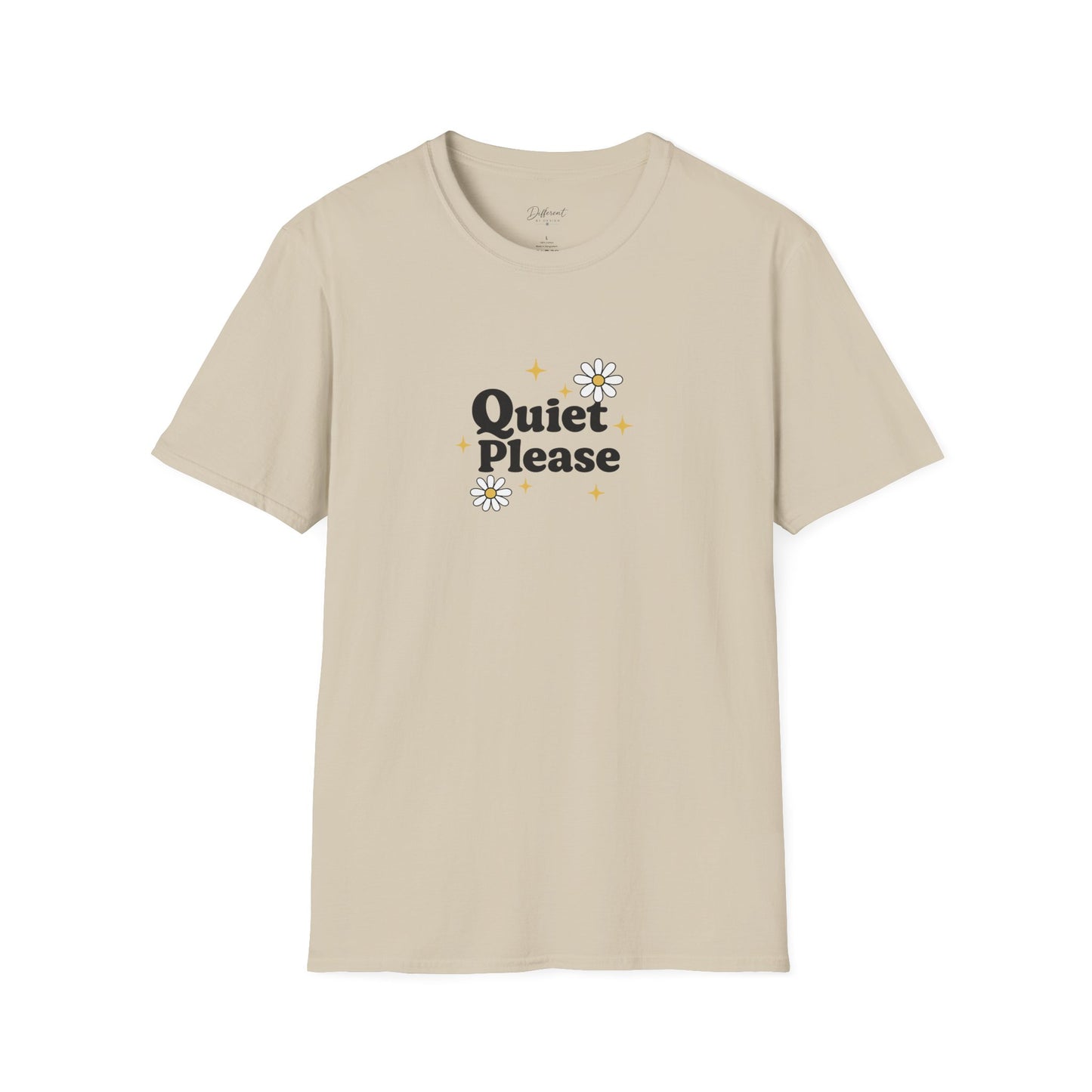 Quiet Please T-Shirt — Cute Daisy Graphic Tee