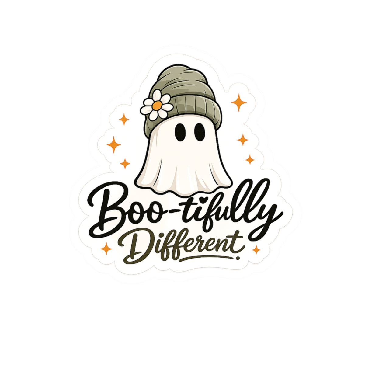 Boo-tifully Different Ghost Sticker — Cute Halloween Kiss-Cut Vinyl Decal