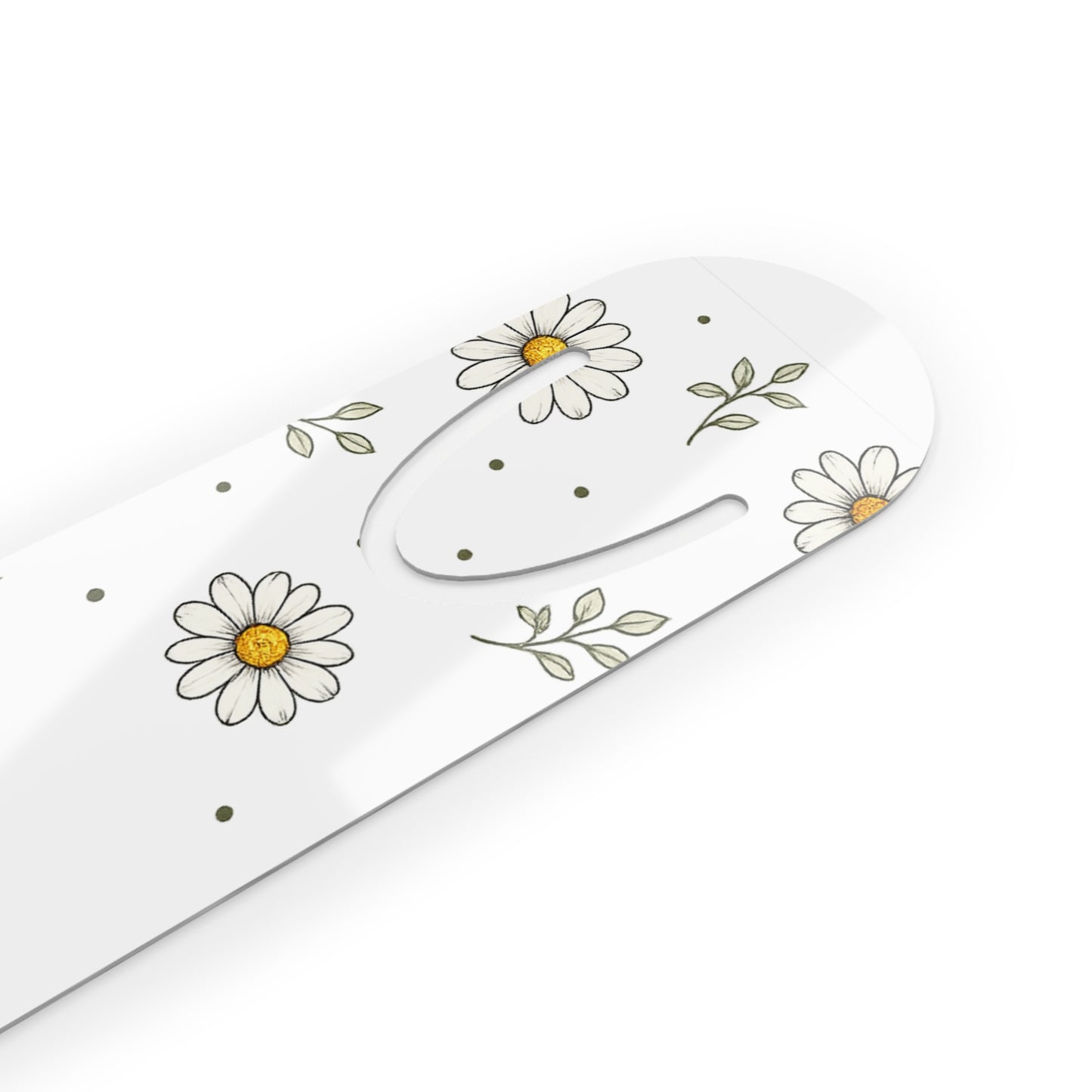 Daisy Pattern Metal Bookmark — Minimal Floral Book Clip