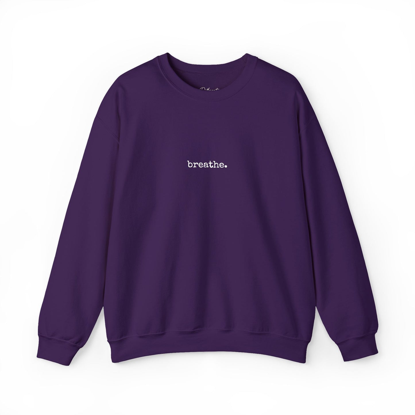 Minimal 'breathe.' Crewneck Sweatshirt — Relaxed Everyday Pullover