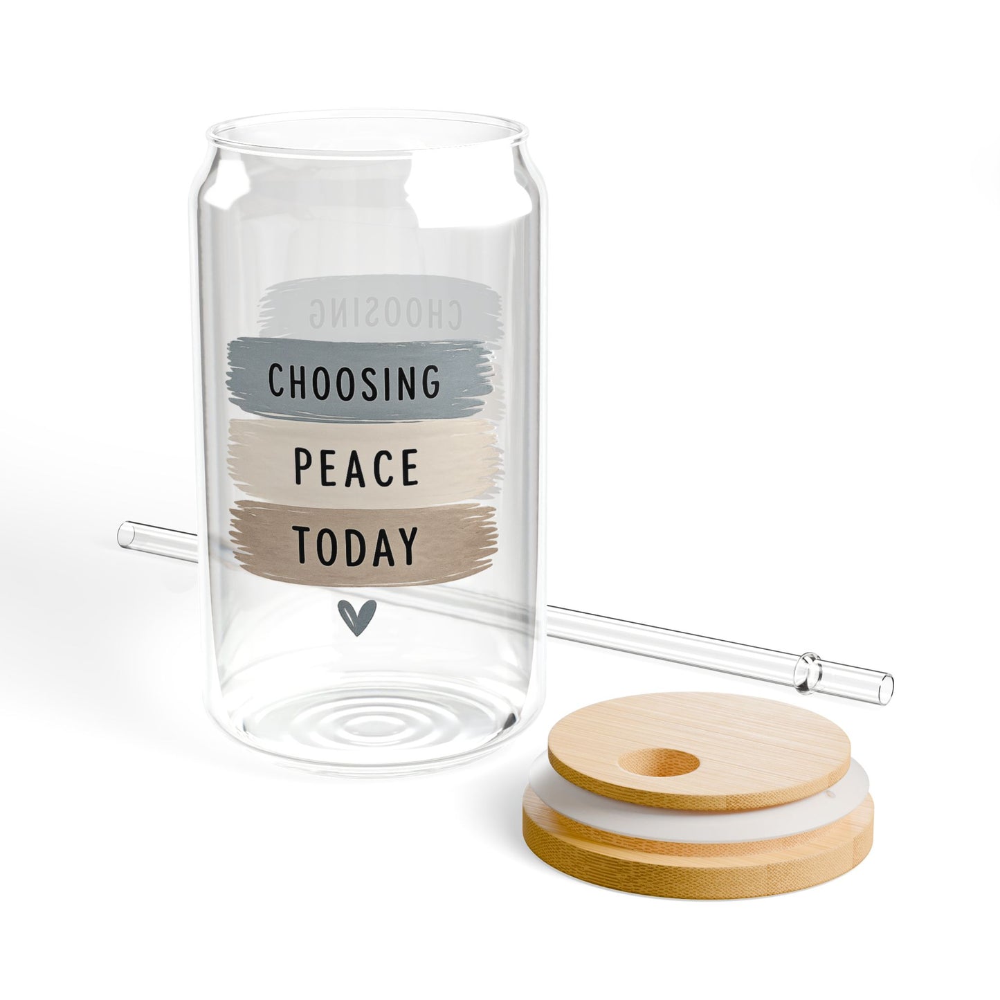 Choosing Peace Today Sipper Glass - 16oz Inspirational Tumbler with Straw