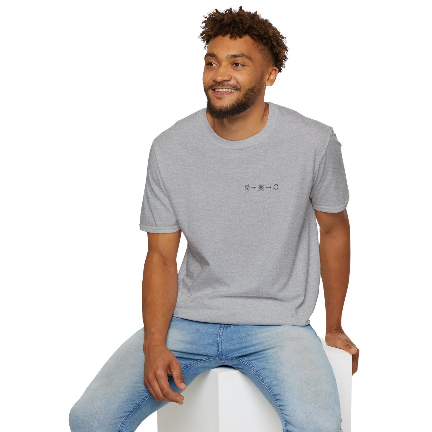 Sip, Breathe, Repeat T-Shirt — Minimal Chest Line Art Tee for Neurodivergent Calm