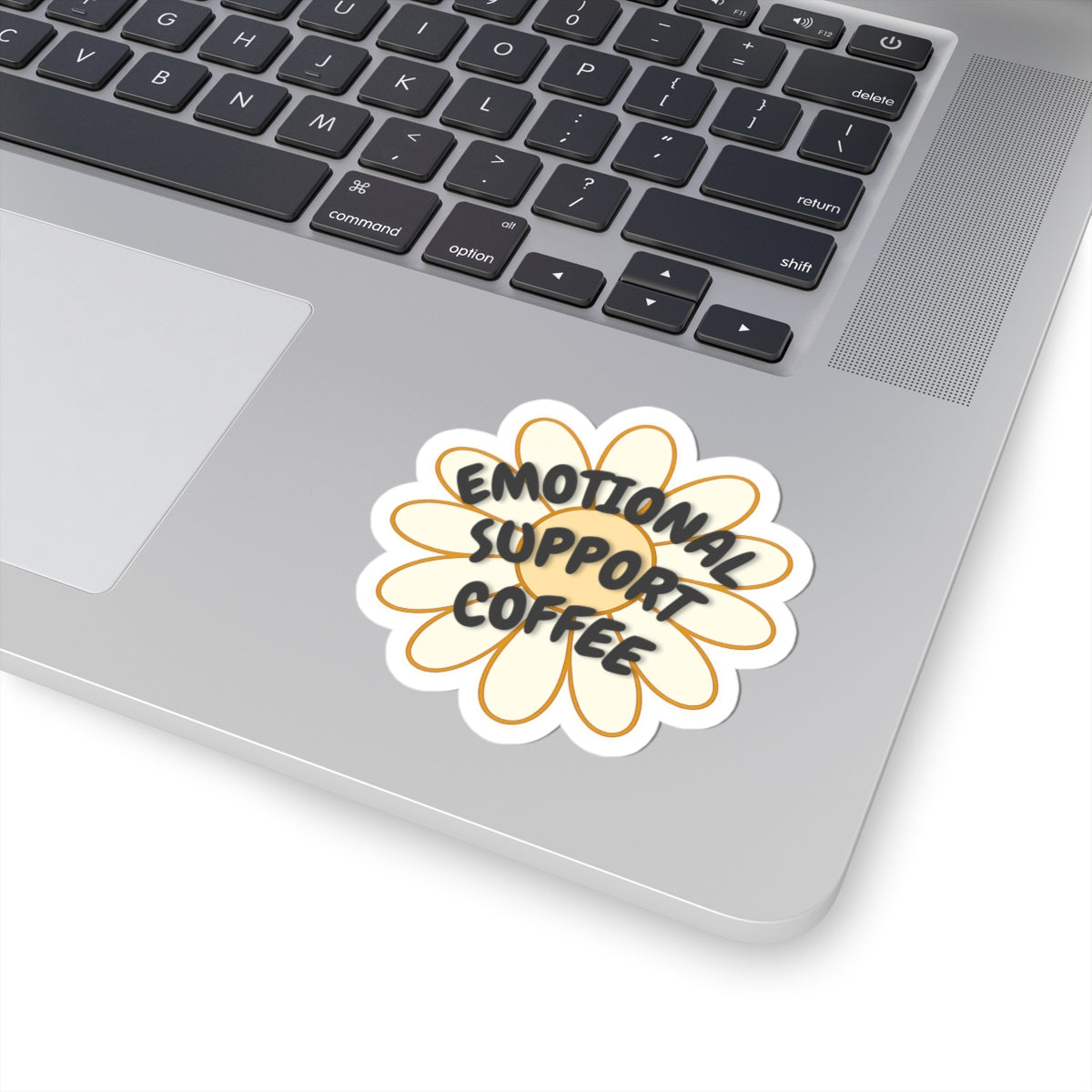 Emotional Support Coffee Sticker - Cute Daisy Laptop Decal