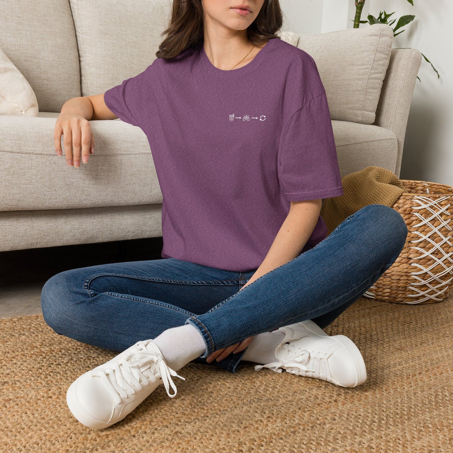 Sip, Breathe, Repeat T-Shirt — Minimal Chest Line Art Tee for Neurodivergent Calm