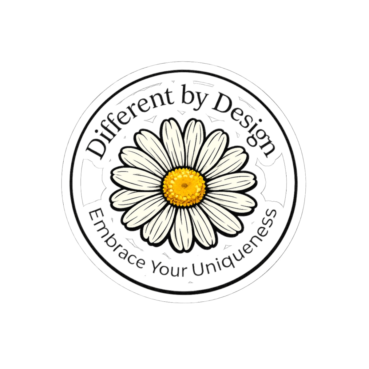 Daisy 'Different by Design' Kiss-Cut Sticker — Embrace Your Uniqueness