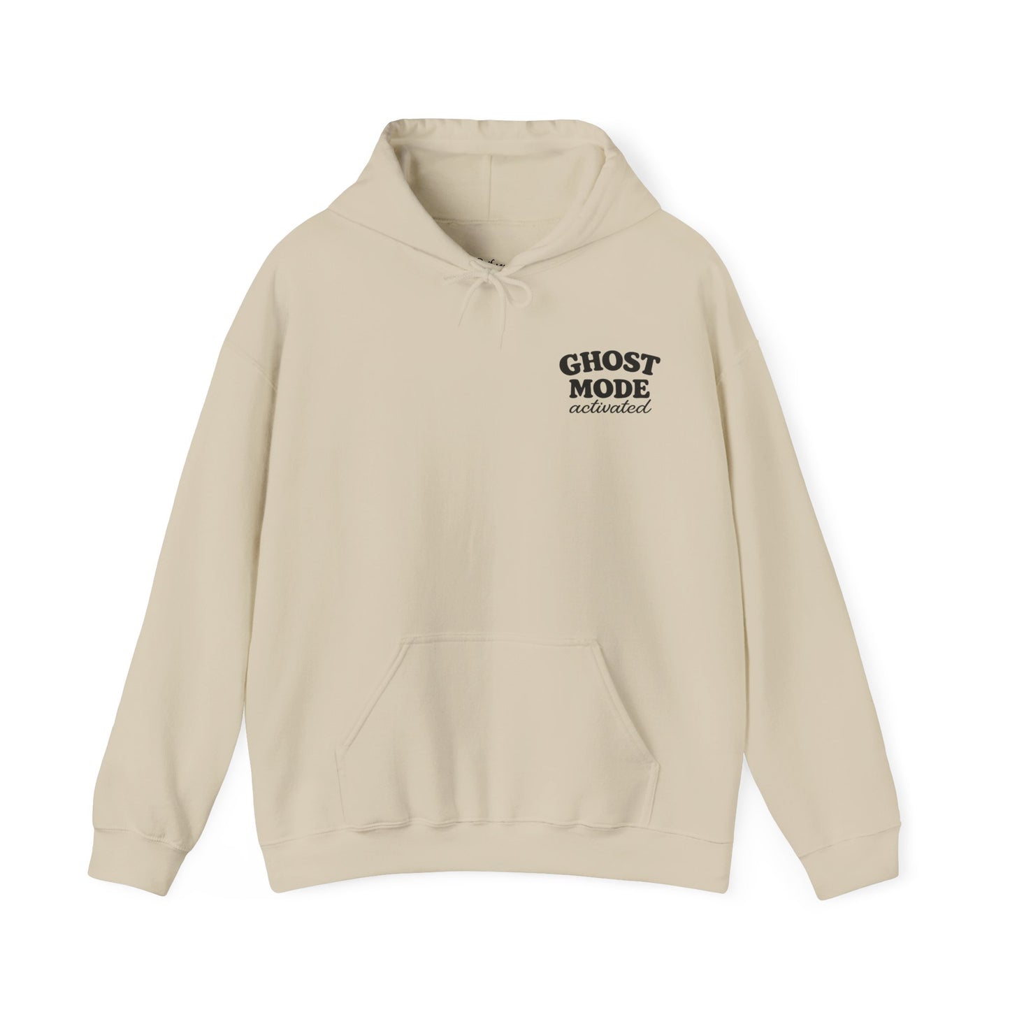 Ghost Mode Hoodie — Cute Ghost with Headphones & Coffee Pullover
