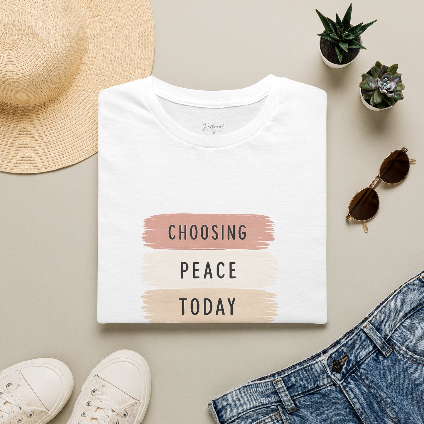 Choosing Peace Today T-Shirt — Inspirational Brushstroke Graphic Tee