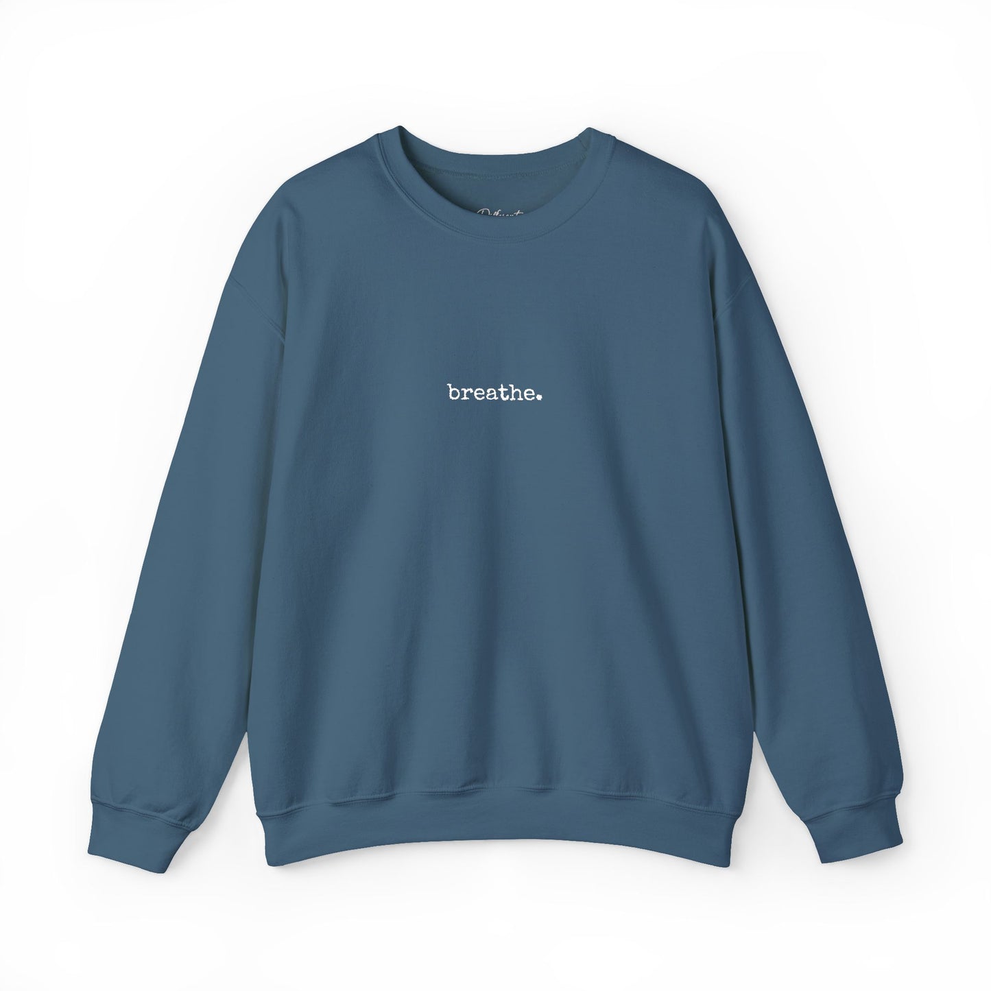 Minimal 'breathe.' Crewneck Sweatshirt — Relaxed Everyday Pullover