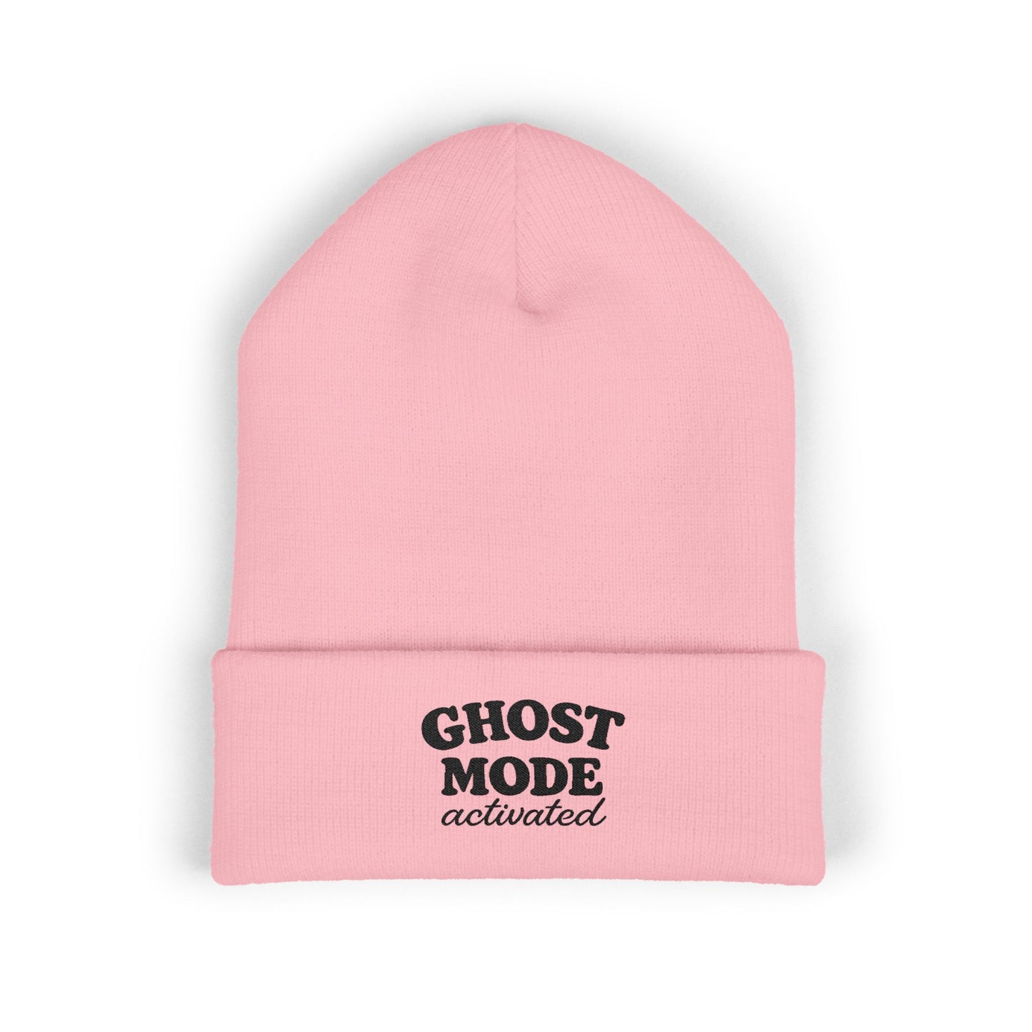 Ghost Mode Activated Embroidered Cuffed Beanie