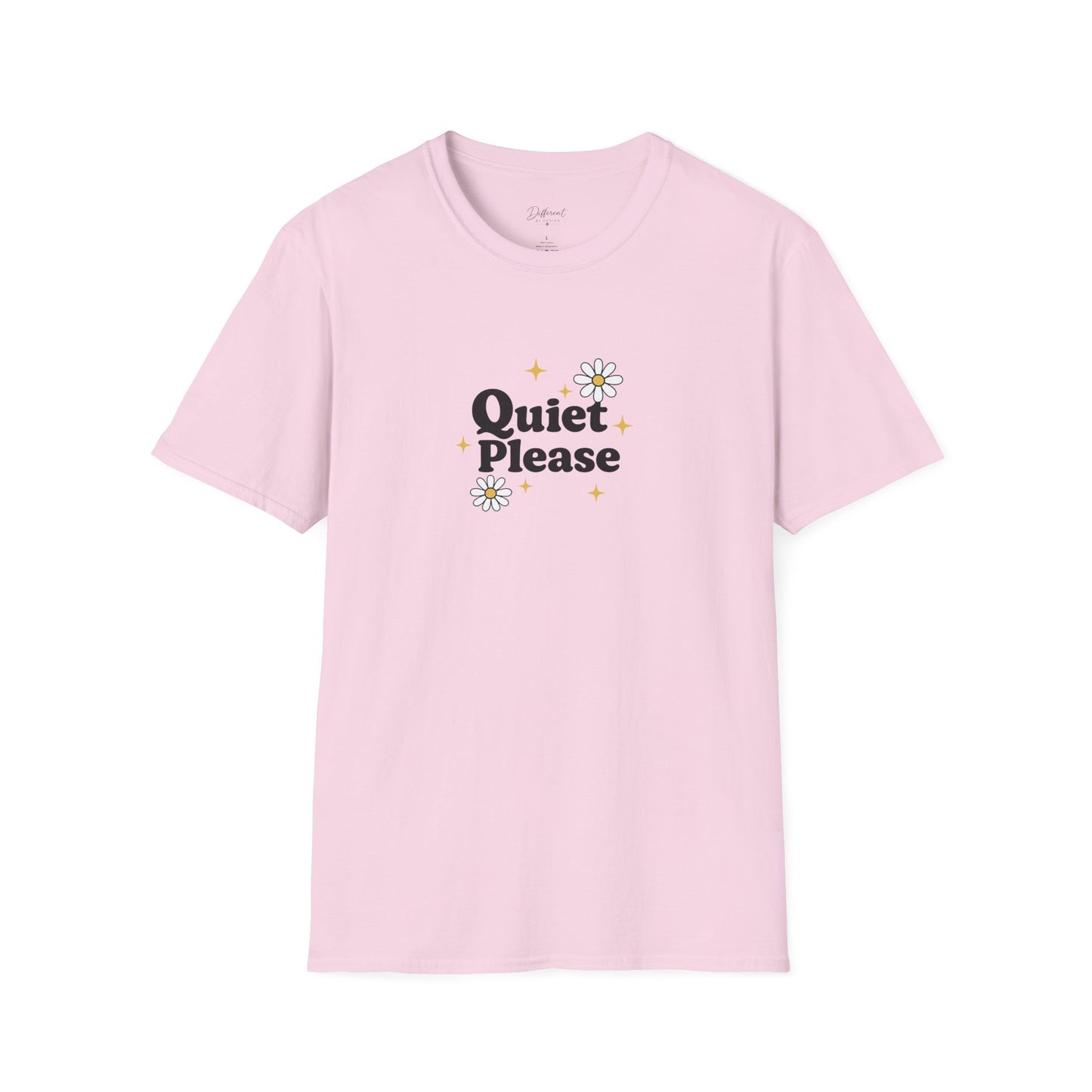Quiet Please T-Shirt — Cute Daisy Graphic Tee