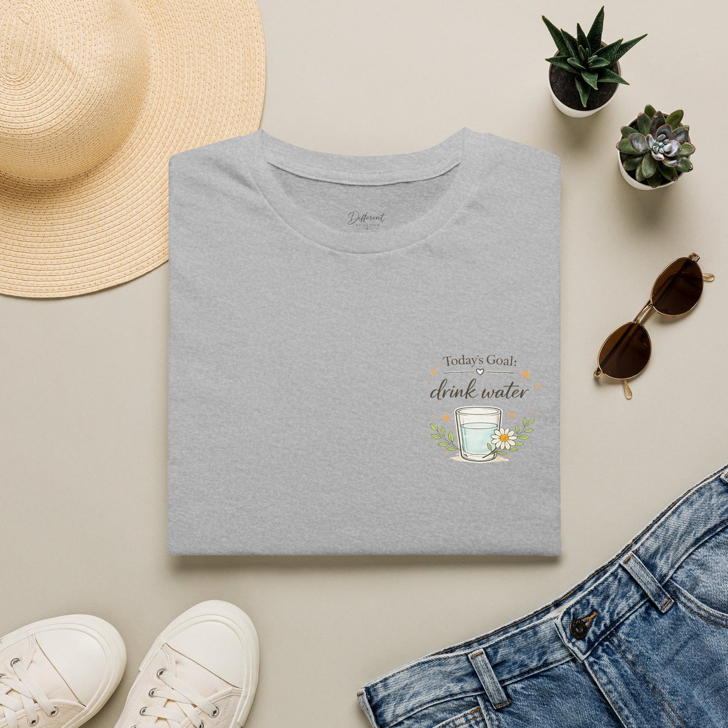 Drink Water T-Shirt — Today's Goal: Drink Water Graphic Tee