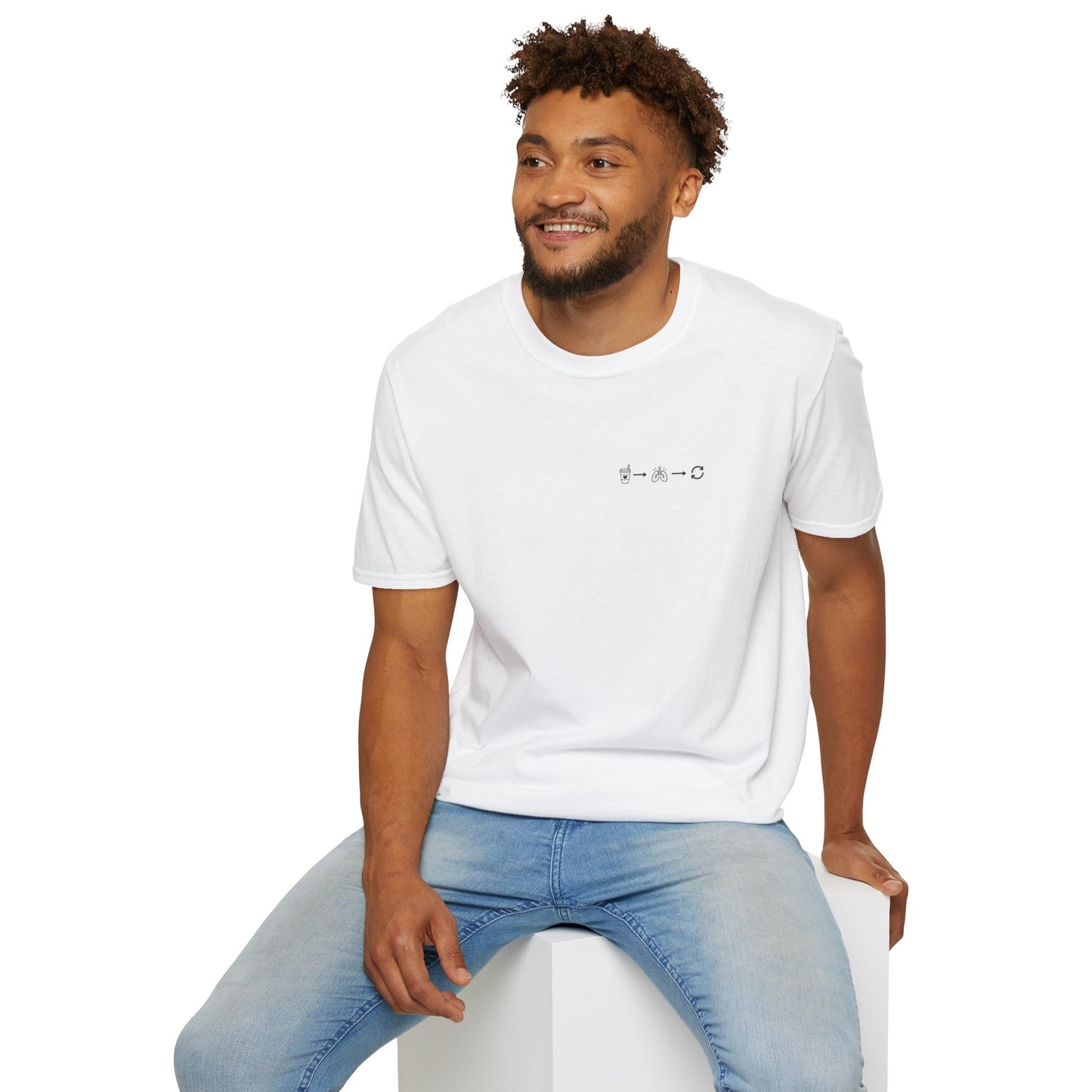 Sip, Breathe, Repeat T-Shirt — Minimal Chest Line Art Tee for Neurodivergent Calm