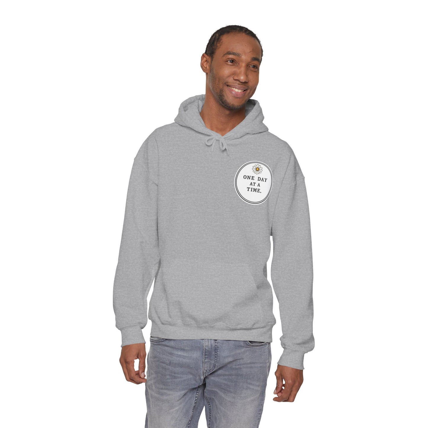 One Day at a Time Hoodie — Sunrise Floral Comfort Hooded Sweatshirt