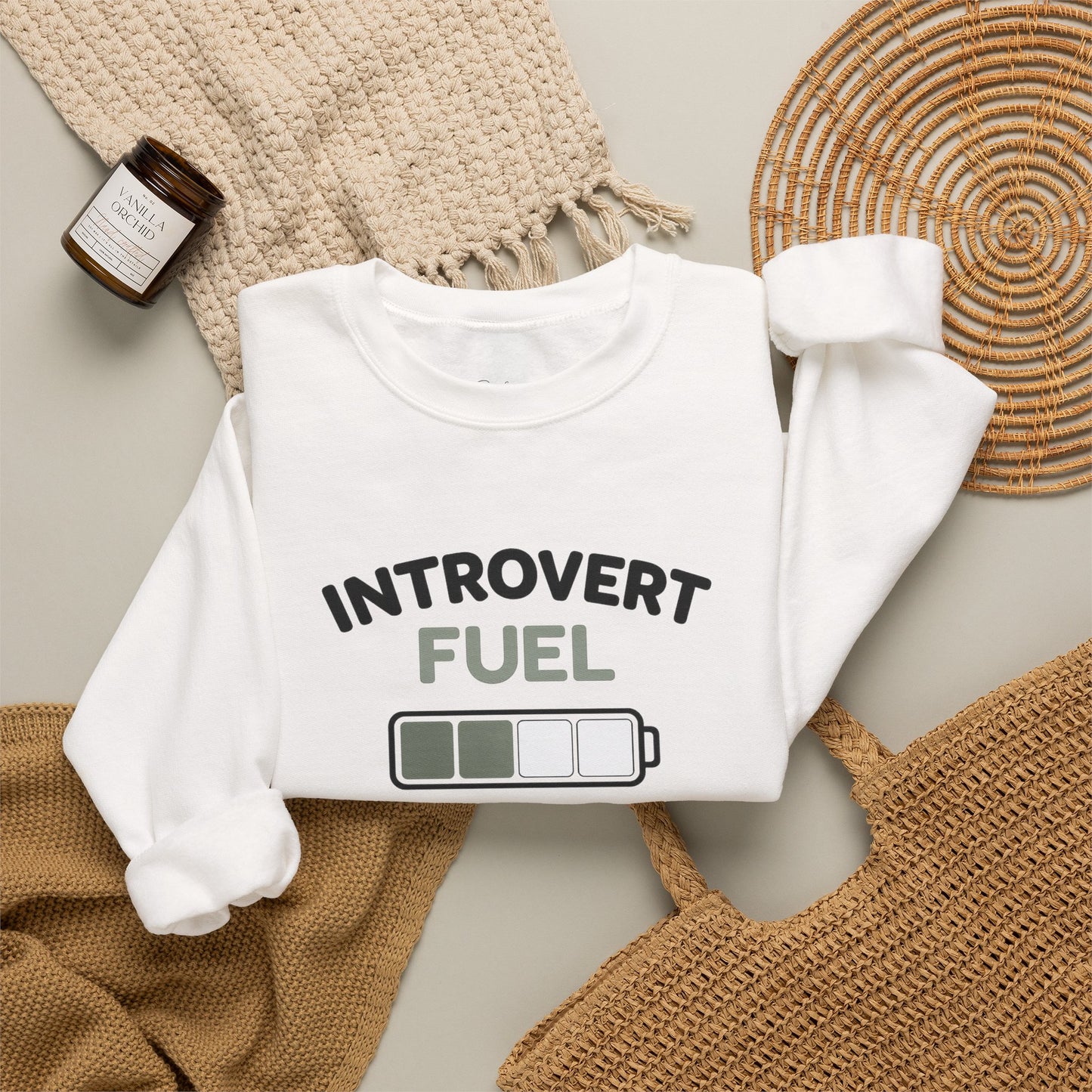 Introvert Fuel Sweatshirt — "Introvert Fuel: Loading... Please Wait While I Avoid People" Crewneck