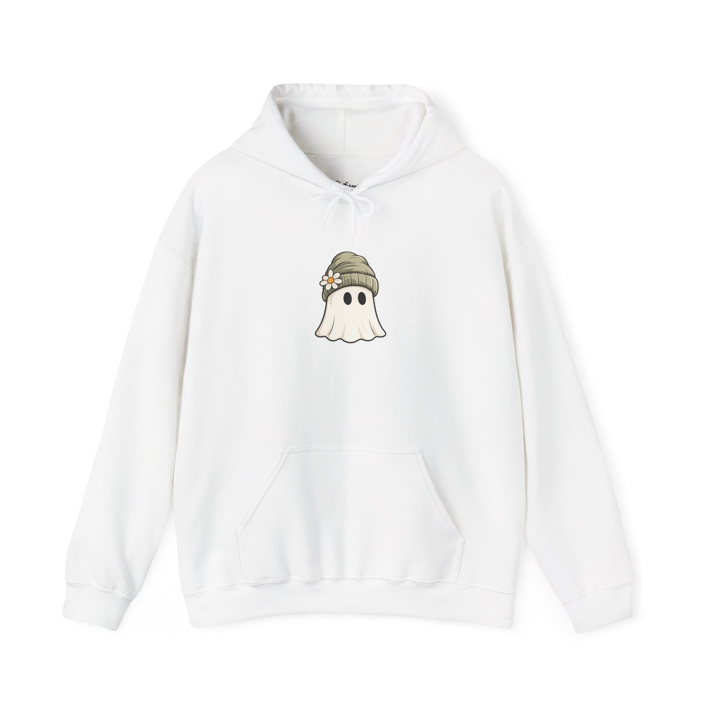 Cute Ghost Hoodie with Beanie Graphic — Cozy Fall Halloween Sweatshirt