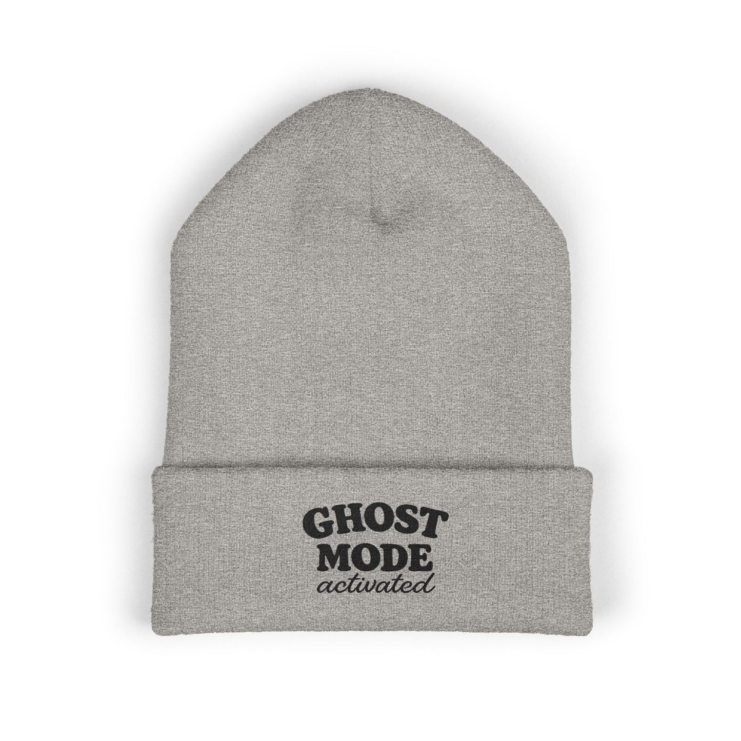 Ghost Mode Activated Embroidered Cuffed Beanie