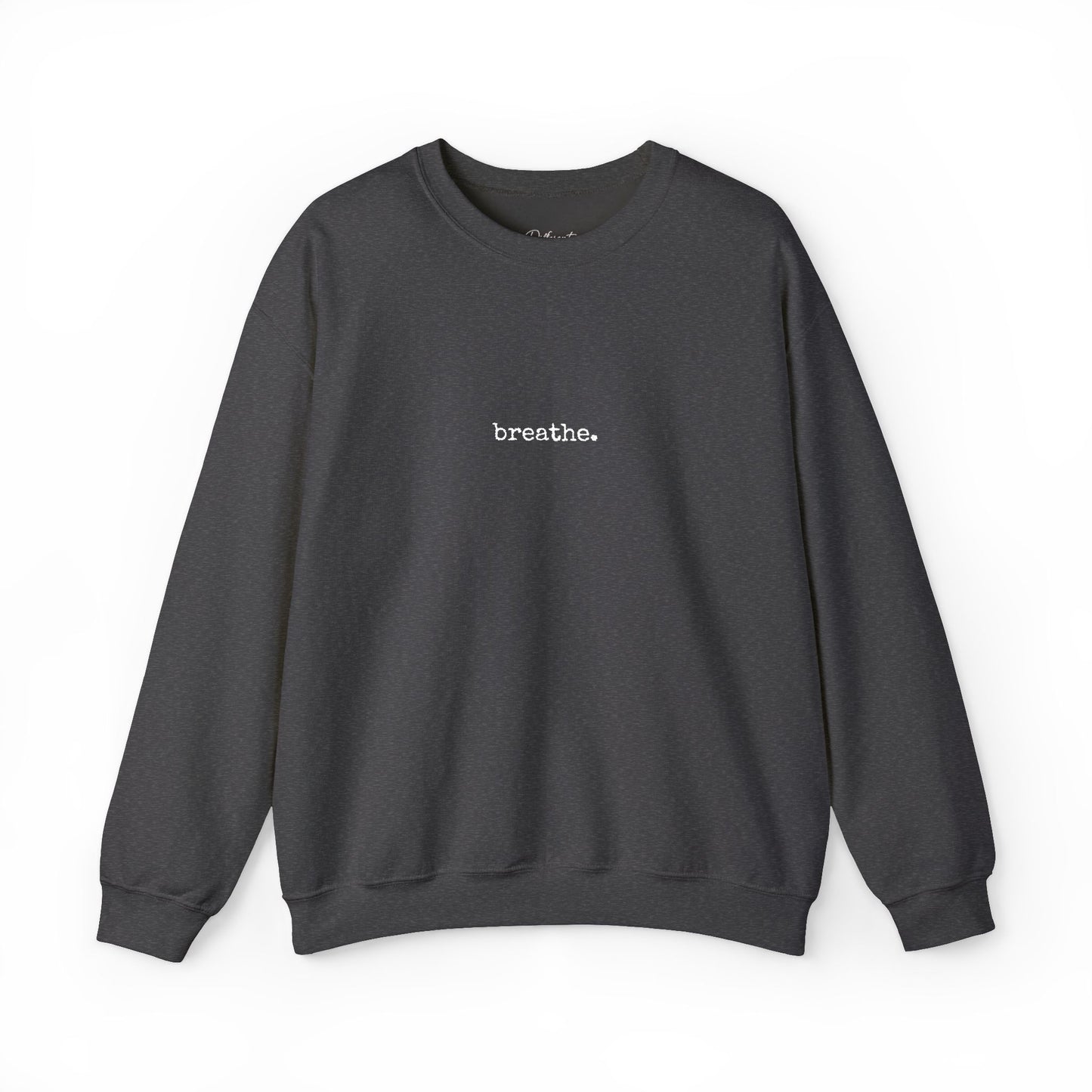 Minimal 'breathe.' Crewneck Sweatshirt — Relaxed Everyday Pullover