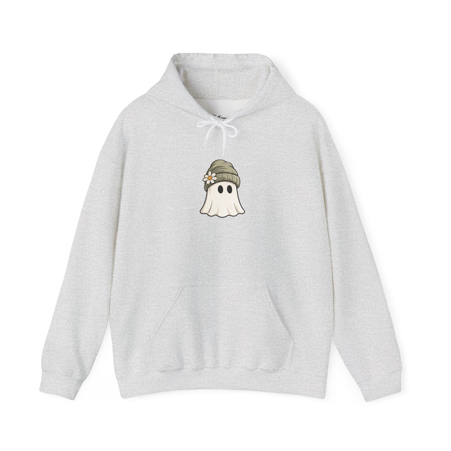 Cute Ghost Hoodie with Beanie Graphic — Cozy Fall Halloween Sweatshirt