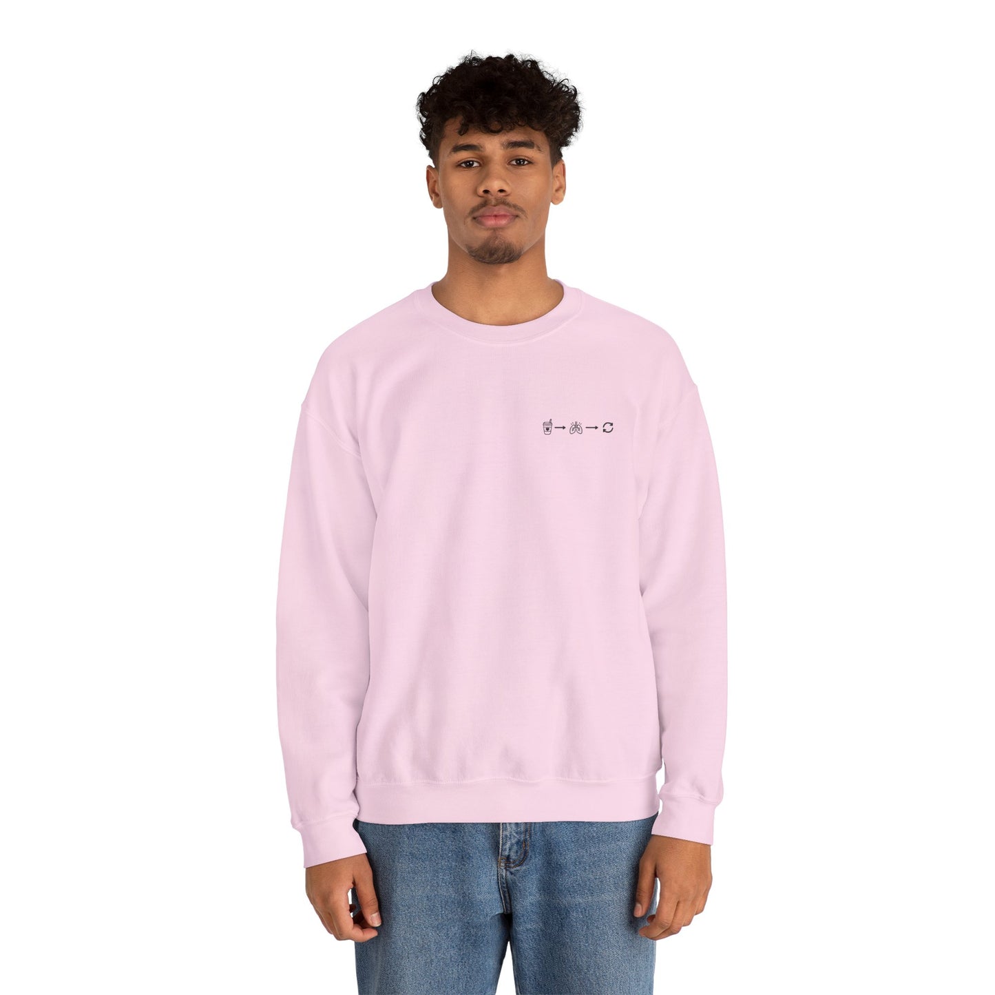 Minimal "Sip • Breathe • Repeat" Crewneck Sweatshirt — Calm, Neurodivergent-Friendly