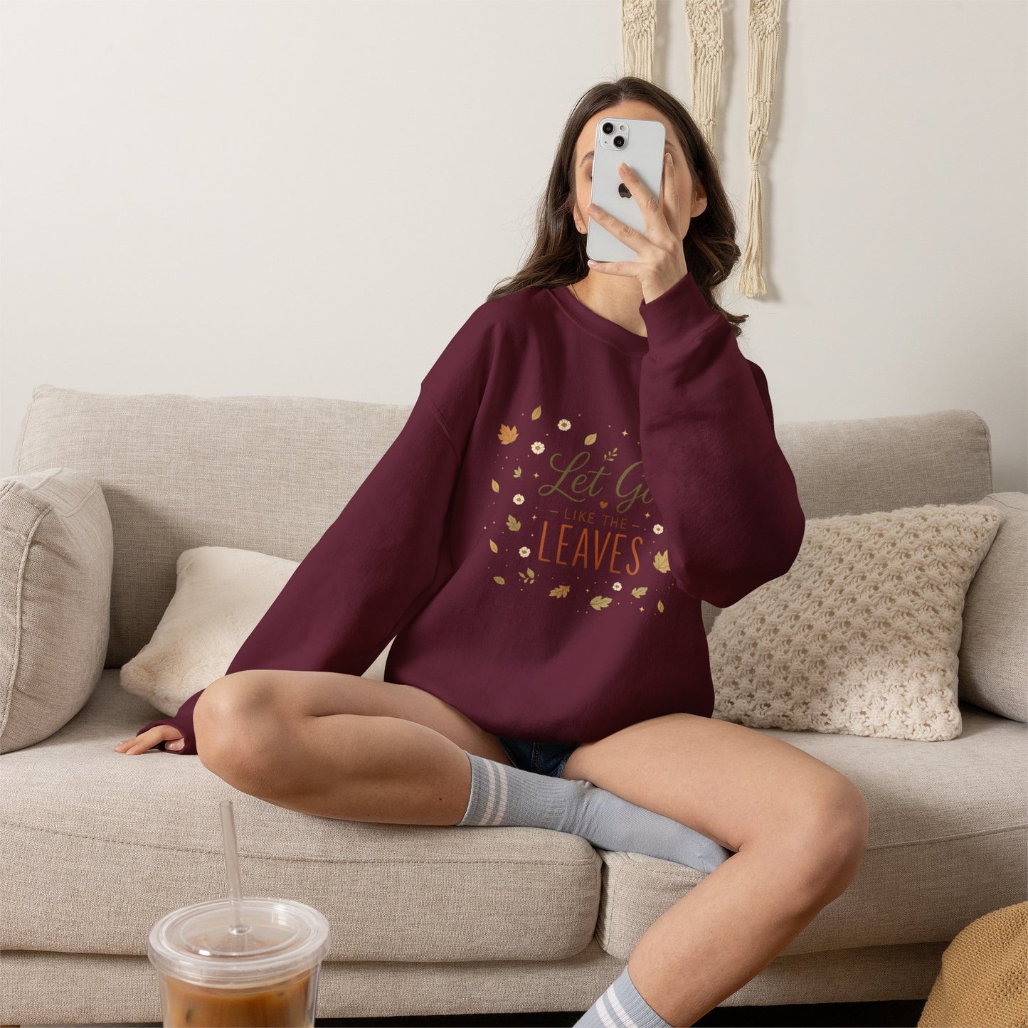 Let Go Like the Leaves Sweatshirt — Cozy Autumn Crewneck