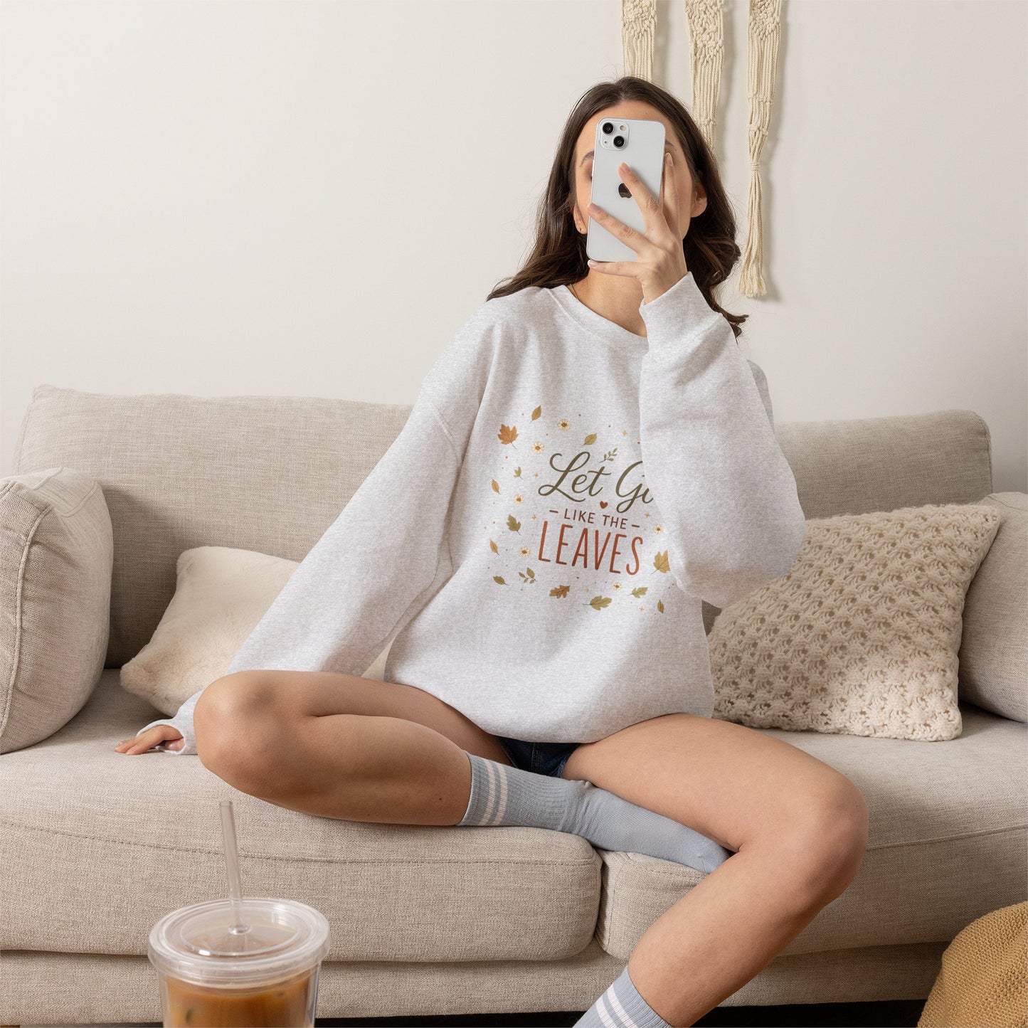Let Go Like the Leaves Sweatshirt — Cozy Autumn Crewneck