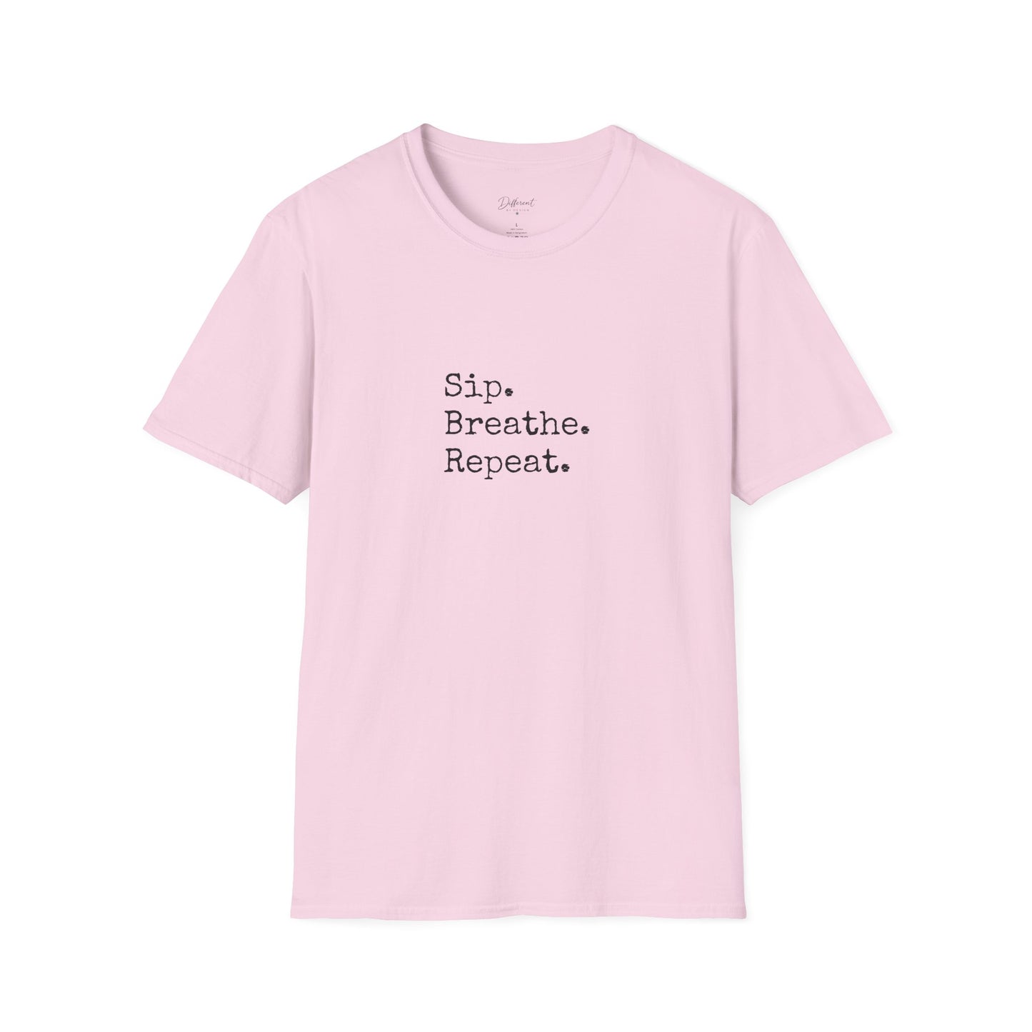 Sip. Breathe. Repeat. T-Shirt — Relaxed Minimalist Self-Care Tee