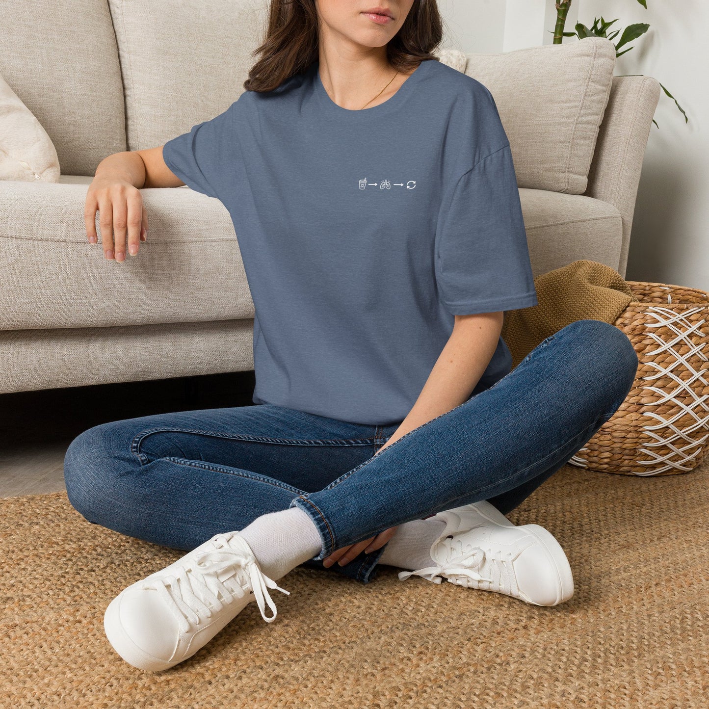 Sip, Breathe, Repeat T-Shirt — Minimal Chest Line Art Tee for Neurodivergent Calm