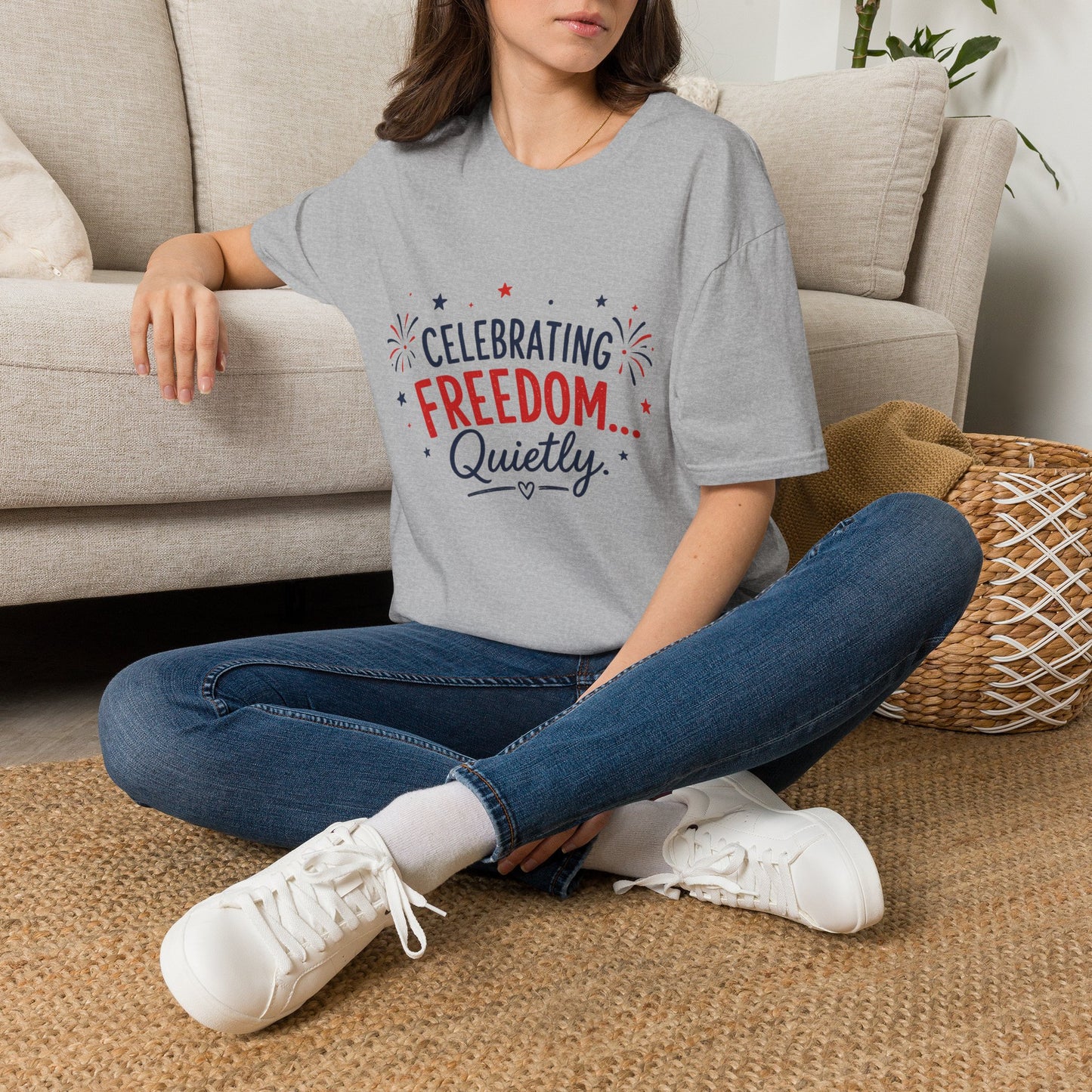 Celebrating Freedom T-Shirt — "Celebrating Freedom Quietly" Patriotic 4th of July Tee