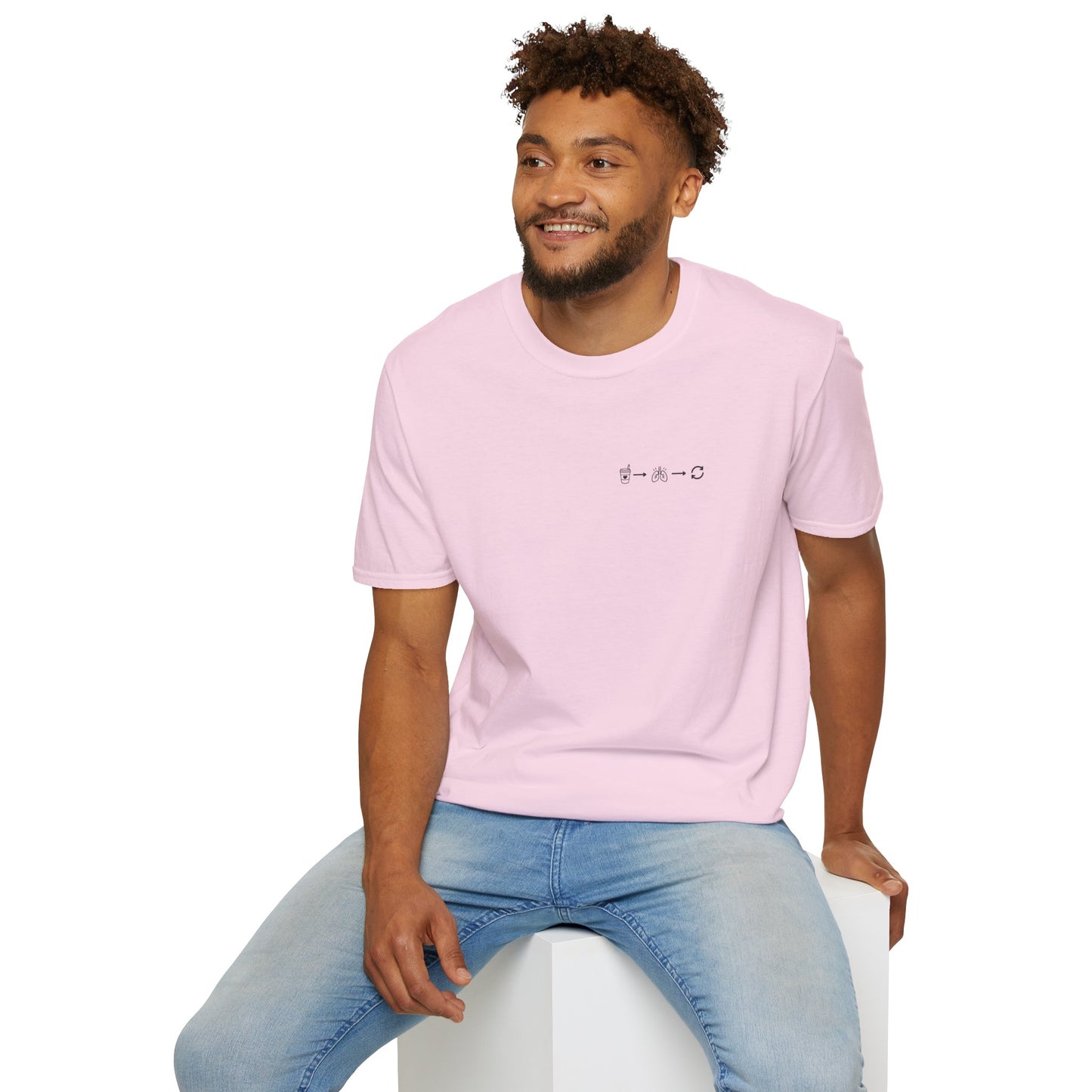 Sip, Breathe, Repeat T-Shirt — Minimal Chest Line Art Tee for Neurodivergent Calm