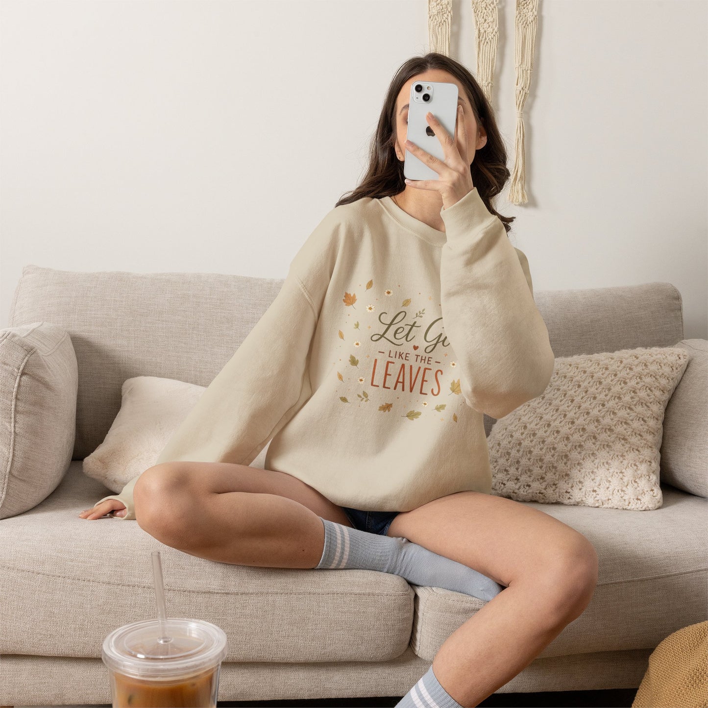 Let Go Like the Leaves Sweatshirt — Cozy Autumn Crewneck