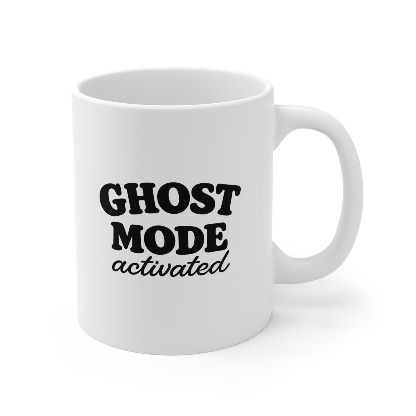 Ghost Mode Activated Mug — Funny Coffee Cup for Introverts & Night Owls